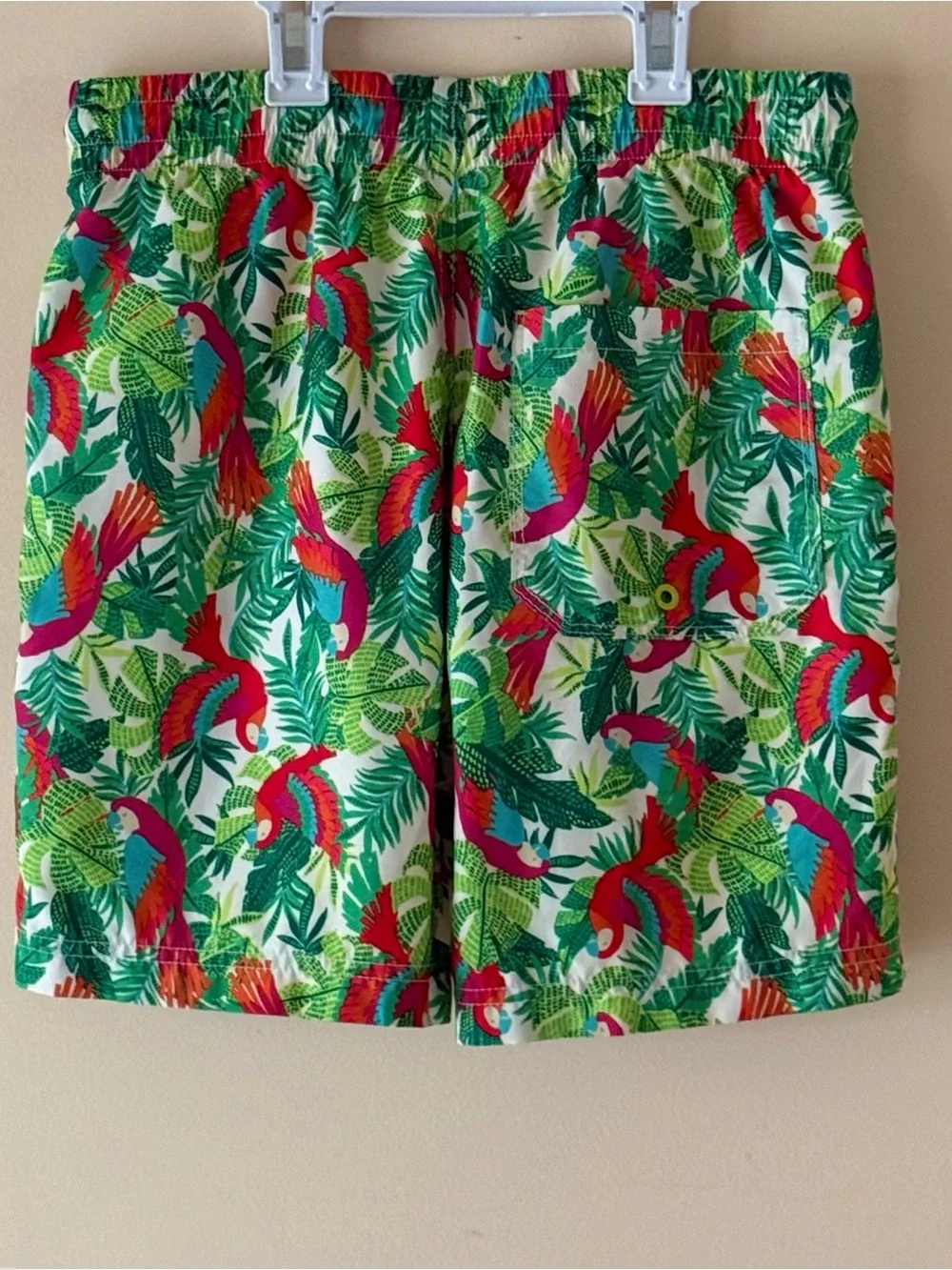 Old Navy Boys Tropical Swim Shorts - Hibiscus & Parrot Print, Size XL (14-16)